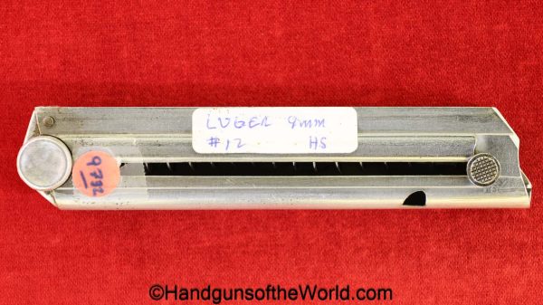 Luger, P.08, 9mm, Magazine-Clip, #12, WWII, Era, WW2, German, Germany, handgun, pistol, magazine, mag, clip, 12, Police, P08, P 08, P-08, Haenel Schmeisser