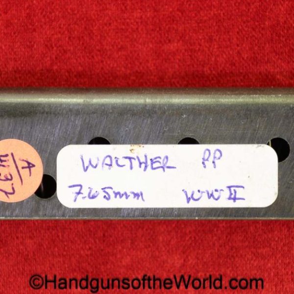 Walther, PP, 7.65mm, Magazine, Clip, WWII, Era, WW2, Original, Collectible, German, Germany, Handgun, Pistol, Mag, 7.65, 32, .32, acp, auto, Hand gun