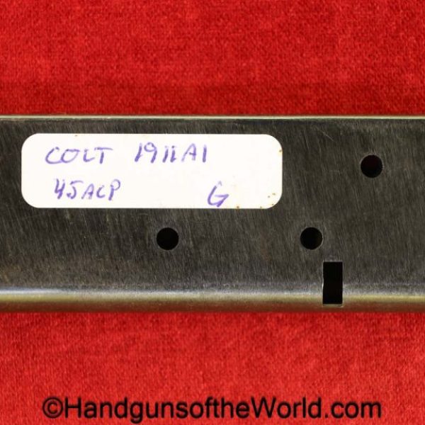 Colt, 1911A1, .45acp, Magazine, Clip, G, Marked, Mag, Original, Collectible, 1911, 45, .45, acp, auto, Handgun, Pistol, Vintage, Real, Old, Hand gun
