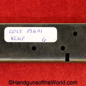 Colt, 1911A1, .45acp, Magazine, Clip, G, Marked, Mag, Original, Collectible, 1911, 45, .45, acp, auto, Handgun, Pistol, Vintage, Real, Old, Hand gun