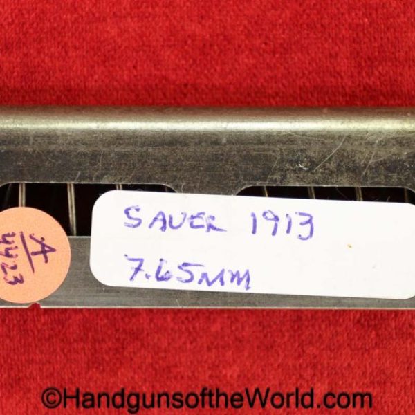 Sauer, 1913, 7.65mm, Magazine, Clip, Mag, Original, Collectible, German, Germany, Model, 32, .32, acp, auto, 7.65, Handgun, Pistol, Hand gun