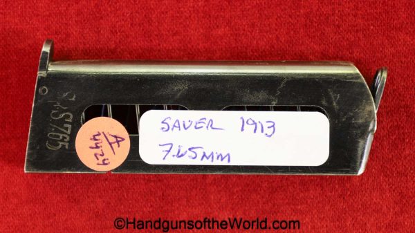 Sauer, 1913, 7.65mm, Magazine, Clip, Mag, Original, Collectible, German, Germany, Model, 32, .32, acp, auto, 7.65, Handgun, Pistol, Hand gun, real, old
