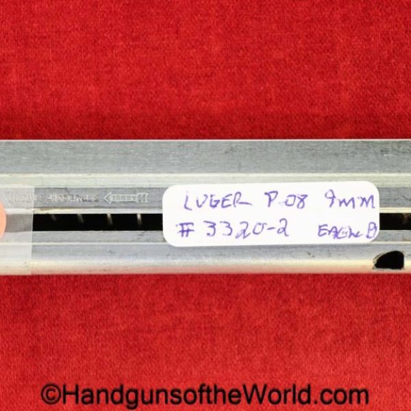 Luger, P.08, 9mm, Magazine-Clip, #3320, WWII, Era, WW2, 3320, original, collectible, Police, Eagle/B, E/B, magazine, mag, clip, German, Germany, P08, P 08