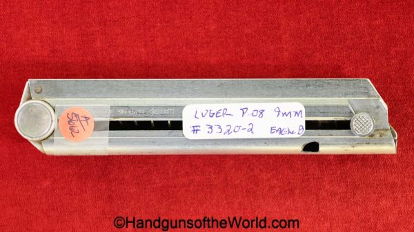 Luger, P.08, 9mm, Magazine-Clip, #3320, WWII, Era, WW2, 3320, original, collectible, Police, Eagle/B, E/B, magazine, mag, clip, German, Germany, P08, P 08