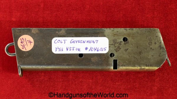 Colt, Government Model, 1911, .455 Eley, Magazine-Clip, 455, .455, Eley, original, collectible, magazine, mag, clip, Government, WWI, WW1, British, English