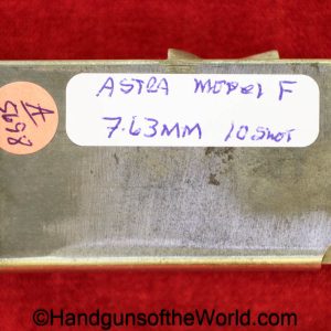 Astra, Model F, 7.63mm, 10 Round, Magazine-Clip, magazine, mag, clip, original, collectible, F, model, 7.63, Spain, Spanish, 10, round, handgun, pistol