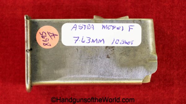 Astra, Model F, 7.63mm, 10 Round, Magazine-Clip, magazine, mag, clip, original, collectible, F, model, 7.63, Spain, Spanish, 10, round, handgun, pistol