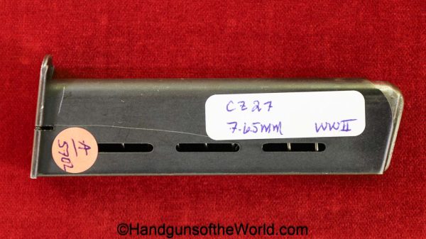 CZ-27, 7.65mm, Magazine-Clip, WWII, Era, WW2, handgun, pistol, C&R, collectible, magazine, mag, clip, CZ, 27, CZ27, CZ 27, German, Germany, 7.65, 32, .32