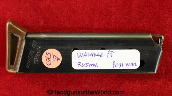 Walther, PP, 7.65mm, Magazine-Clip, Post-War, Post War, 7.65, 32, .32, acp, auto, magazine, mag, clip, original, collectible, W, W., West, German, Germany