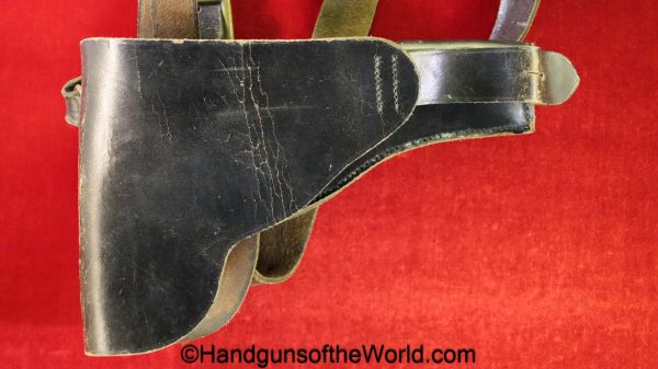 Astra, 400, Holster, black, leather, full flap, shoulder straps, with shoulder straps, original, collectible, Spain, Spanish, 1921, model, Pre-War, Pre War