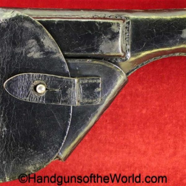 Browning, FN, 1922, Holster, WWII, Era, black, Ersatz, paper, breakaway, pattern, unmarked, original, collectible, German, Germany, WW2, handgun, pistol