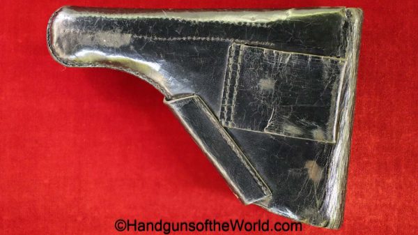 Browning, FN, 1922, Holster, WWII, Era, black, Ersatz, paper, breakaway, pattern, unmarked, original, collectible, German, Germany, WW2, handgun, pistol