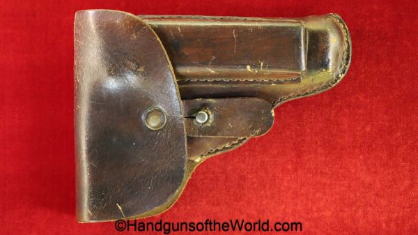 CZ-27, Holster, WWII, Era, Unmarked, brown, leather, original, collectible, German, Germany, WW2, CZ, 27, CZ27, CZ 27, Czech, Czechoslovakia, handgun, pistol