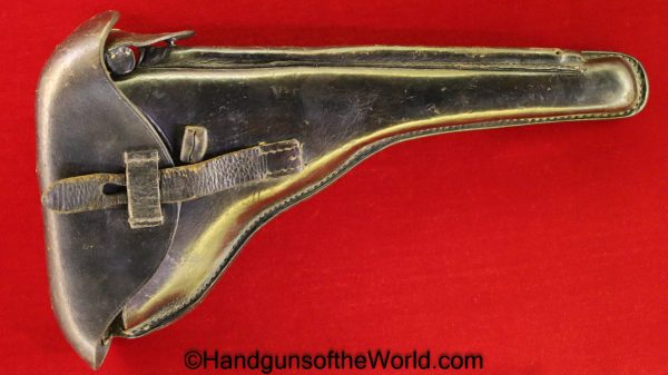 Luger, Artillery, P.08, Holster, Dated, 1917, Black, leather, hard shell, original, collectible, LP.08, German, Germany, WWI, WW1, LP08, LP-08, LP 08, P08