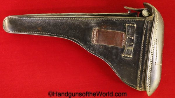 Luger, Artillery, P.08, Holster, Dated, 1917, Black, leather, hard shell, original, collectible, LP.08, German, Germany, WWI, WW1, LP08, LP-08, LP 08, P08