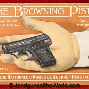 FN, Browning, 1906, Manual, 1905, English Language, English, original, collectible, Belgian, Belgium, handgun, pistol, hand gun, VP, Vest Pocket, model