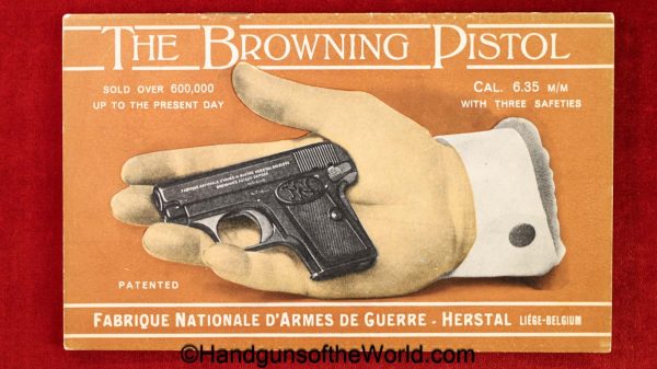 FN, Browning, 1906, Manual, 1905, English Language, English, original, collectible, Belgian, Belgium, handgun, pistol, hand gun, VP, Vest Pocket, model