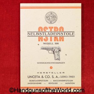 Astra, 300, Manual, original, collectible, WWII, WW2, German, Language, Germany, Spain, Spanish, historic, historical, vintage, real, old