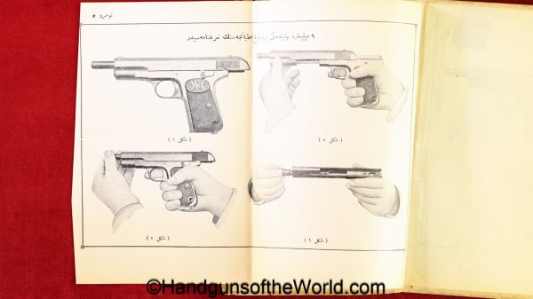 Browning, FN, 1903, Manual, Turkish, Ottoman, Turkey, Ottoman Empire, original, collectible, Farsi, Rare, vintage, old, historic, historical, real