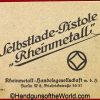 Rheinmetall, Pocket, Pistol, Manual, Pocket Pistol, Neumodell, New Model, original, collectible, German, Germany, handgun, real, vintage, old, historical