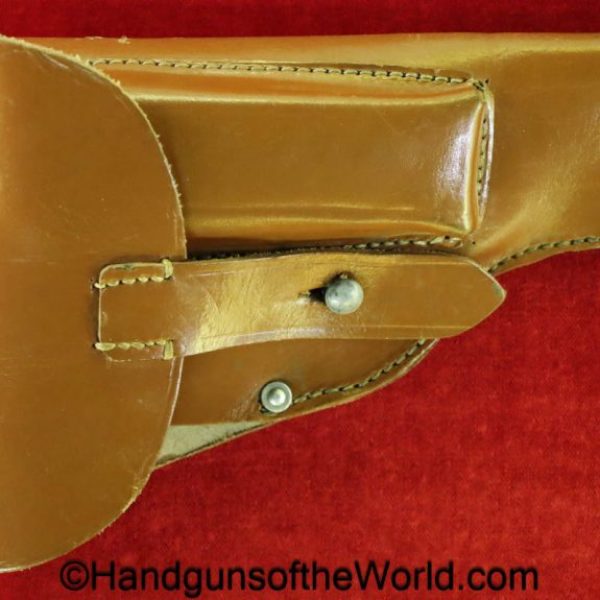 Sauer, 38H, Holster, Police, Pattern, Original, 38, Pistol, brown, leather, Schambach & Co-Berlin, 1941, collectible, German, Germany, WWII, WW2, handgun