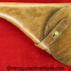 Webley, Mark I-V, Revolver, Holster, Left Hand, Naval, Pattern, brown, leather, Riley & McCormick-Calgary, 1915, original, collectible, Navy, British, English