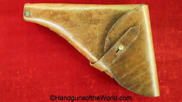 Webley, Mark I-V, Revolver, Holster, Left Hand, Naval, Pattern, brown, leather, Riley & McCormick-Calgary, 1915, original, collectible, Navy, British, English