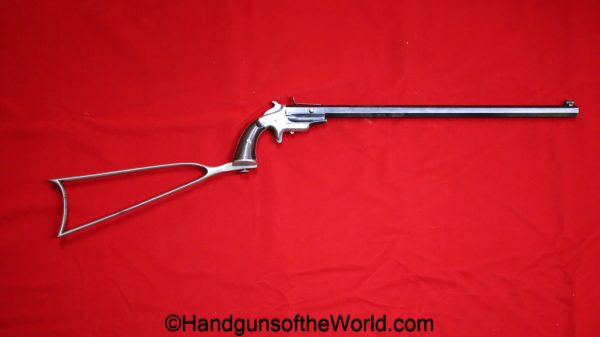 Frank Wesson, 1870, Medium Frame, Pocket Rifle, .22, Matching Stock, American, Americana, handgun, single shot, collectible, antique, model, 22, rifle, Wesson