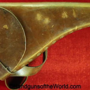 Webley, WG, Mark VI, Revolver, Holster, Naval, Pattern, Navy, RMS, brown, leather, with copper rivets, original, collectible, handgun, vintage, real, model