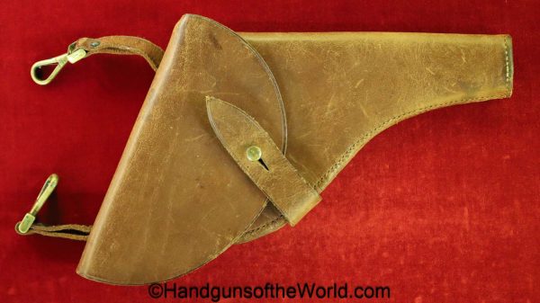 Webley, Mark I-VI, Service Revolver, Holster, Brown, Leather, Original, Collectible, Revolver, Handgun, British, English, 4", 4, Barrel, BBl, vintage, real