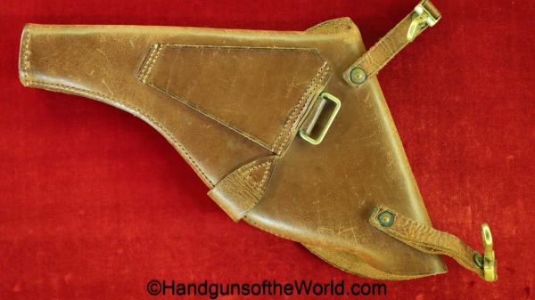 Webley, Mark I-VI, Service Revolver, Holster, Brown, Leather, Original, Collectible, Revolver, Handgun, British, English, 4", 4, Barrel, BBl, vintage, real