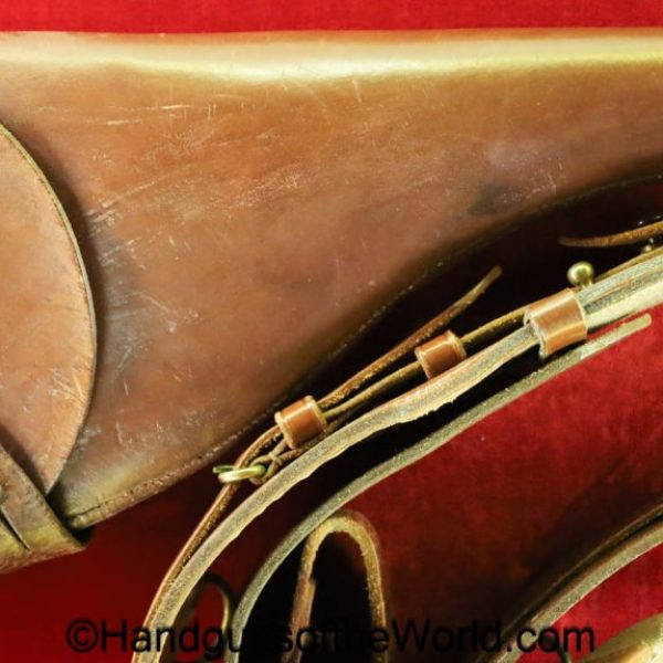 Webley, Mark VI, Revolver, Holster, Belt Rig, Rig, Brown, leather, Finnagans ltd, 1916, original, collectible, Mark 6, British, English, WWI, WW1