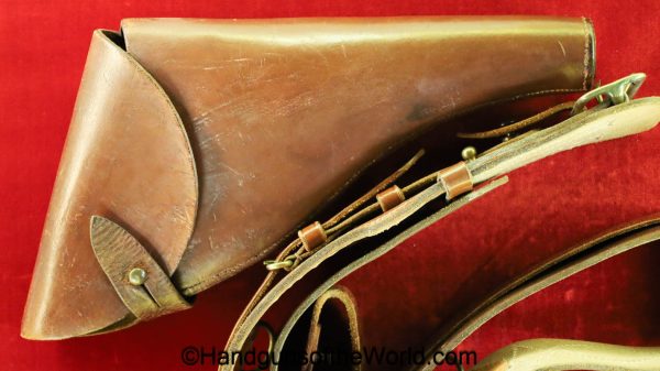 Webley, Mark VI, Revolver, Holster, Belt Rig, Rig, Brown, leather, Finnagans ltd, 1916, original, collectible, Mark 6, British, English, WWI, WW1