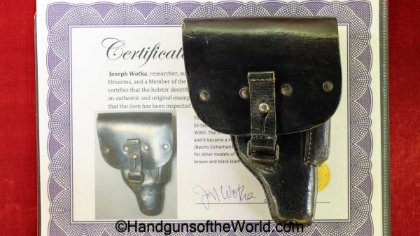 Walther, PPk, Holster, Theuermann, Dropping Pattern, Akah, black, leather, original, collectible, SS, RSHA, German, Germany, WWII, WW2, handgun, pistol
