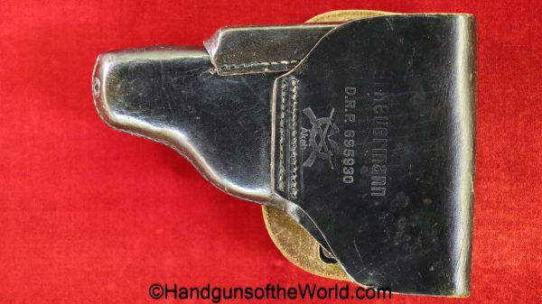 Walther, PPk, Holster, Theuermann, Dropping Pattern, Akah, black, leather, original, collectible, SS, RSHA, German, Germany, WWII, WW2, handgun, pistol