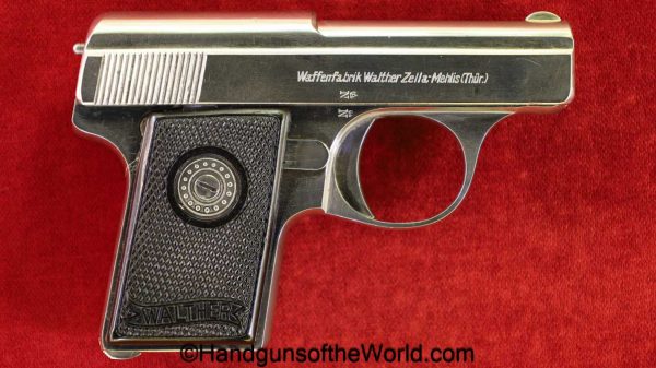 Walther, Model 9, 6.35mm, Factory Nickel Finish, Factory Nickel, Model, 9, IX, German, Germany, handgun, pistol, C&R, collectible, VP, Vest Pocket, 25, .25