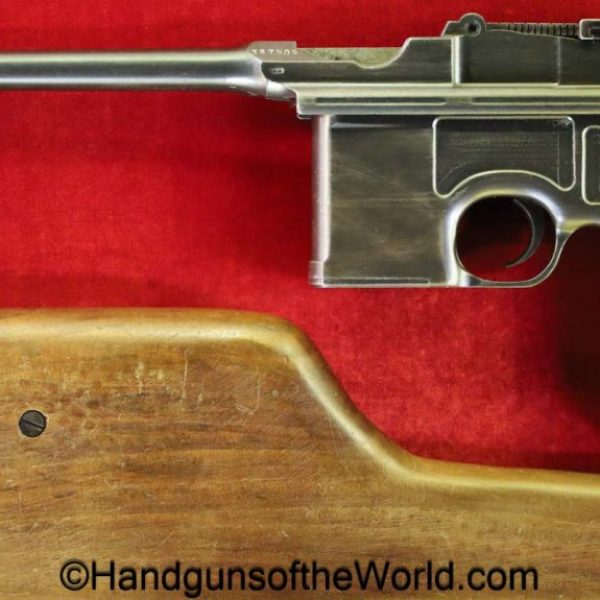Mauser, 1896, Broomhandle, 7.63mm, Austrian, WWI, with Proper Stock, Stocked, with Stock, C96, German, WW1, handgun, pistol, C&R, collectible, 7.63