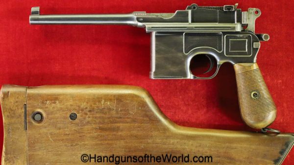 Mauser, 1896, Broomhandle, 7.63mm, Austrian, WWI, with Proper Stock, Stocked, with Stock, C96, German, WW1, handgun, pistol, C&R, collectible, 7.63