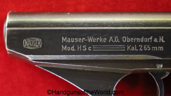 Mauser, HSc, 7.65mm, German, WWII, Police, Eagle L, Proofed, handgun, pistol, C&R, collectible, pocket, Germany, WW2, 7.65, 32, .32, acp, auto, E/L
