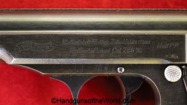 Walther, PP, 7.65mm, German, WWII, with Capture Paper, handgun, pistol, C&R, collectible, Germany, WW2, 7.65, 32, .32, acp, auto, pocket, model