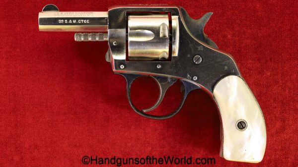 H&R, Young America, .32 S&W, Nickel, Pearl, Factory Nickel, handgun, revolver, C&R, collectible, Double Action, Americana, American, US, USA, 32, S&W, .32