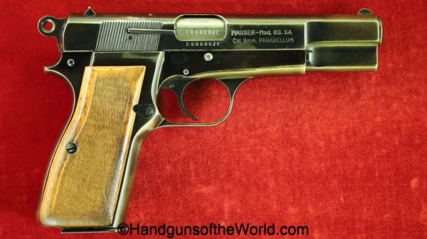 Mauser, Model 80SA, 9mm, High Power Clone, 1991, handgun, pistol, modern, collectible, 80, Model, SA, German, Germany, clone, BHP, High Power, Hi Power
