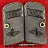 Colt, 1908, .25 Caliber, Grips, Hard rubber, early round top, original, collectible, pair, set, rubber, early, round top, VP, vest pocket, 25, .25