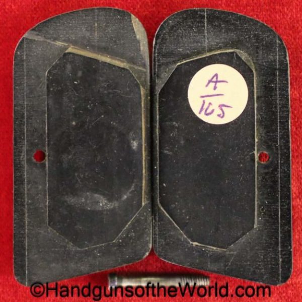Colt, 1908, .25 Caliber, Grips, Hard rubber, early round top, original, collectible, pair, set, rubber, early, round top, VP, vest pocket, 25, .25