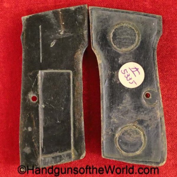 Walther, Model 4, Grips, original, collectible, pair, set, handgun, pistol, Model, 4, IV, German, Germany, Horn, Pressed, Pressed Horn, black
