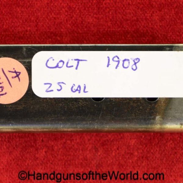 Colt, 1908, .25, Magazine, Clip, Mag, Original, Collectible, Handgun, Pistol, 25, acp, auto, 6.35, 6.35mm, VP, Vest Pocket, Model, American, US, USA