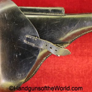 Luger, P.08, Holster, German, WWII, Dated, 1936, Black, Leather, Hardshell, Kern-Klager & Cie, original, collectible, Germany, WW2, P08, P-08, P 08, pistol