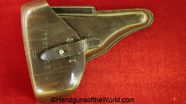 Walther, P-38, Holster, Swedish, M39, Pattern, Dark Brown, leather, Police, hardshell, hard shell, original, collectible, Sweden, German, Germany, P38, P.38