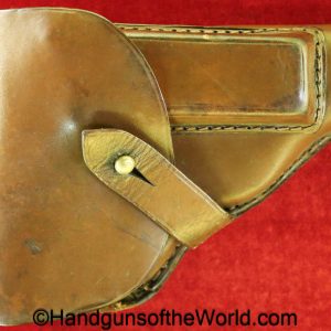 Walther, PPk, Holster, WWII, Era, Brown, leather, commercial, pattern, original, collectible, WW2, handgun, pistol, German, Germany, hand gun, vintage, real