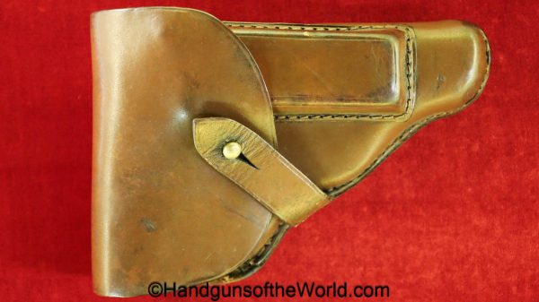 Walther, PPk, Holster, WWII, Era, Brown, leather, commercial, pattern, original, collectible, WW2, handgun, pistol, German, Germany, hand gun, vintage, real